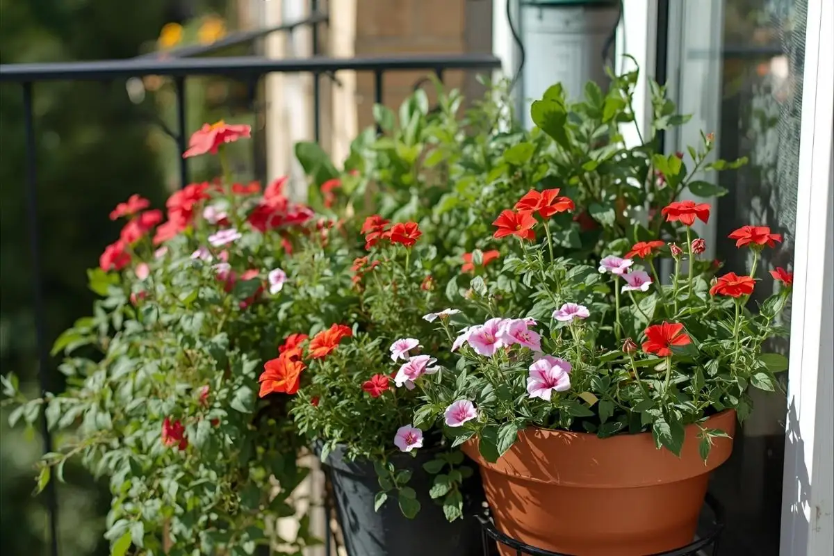 Easy container garden on balcony