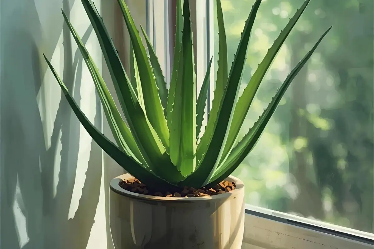 Aloe vera plant near sunlight